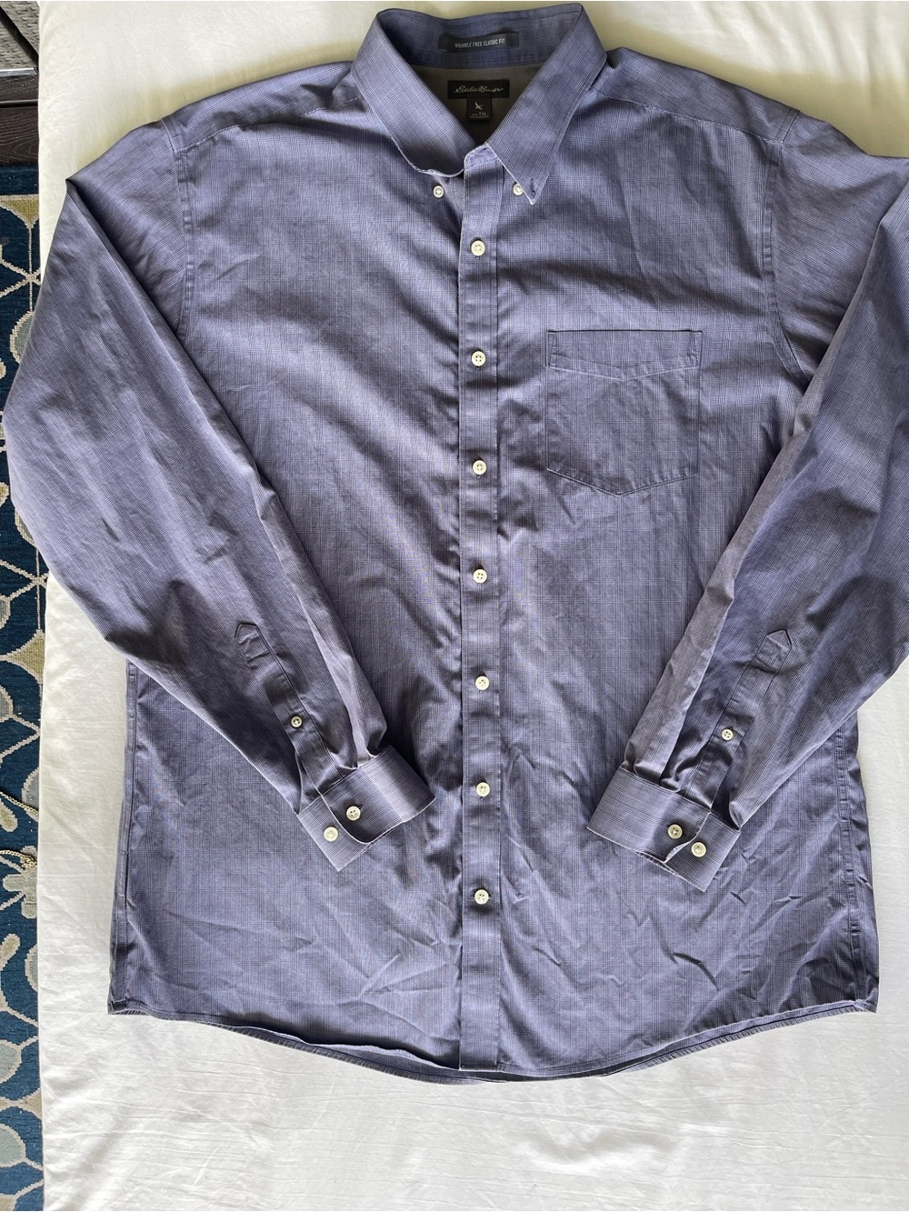 Eddie Bauer Men's Button-Down Shirt in Heather Blue